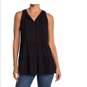 NEW TOPSHOP Solid Tiered Smocked Top size 4